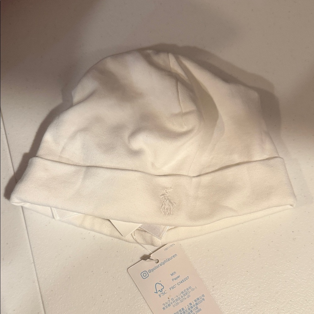 Ralph Lauren Cream Kids Beanie